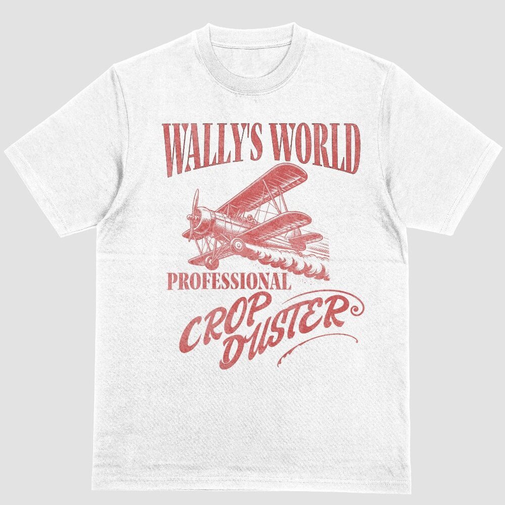 Wally's World Professional Crop Duster Funny Fart Gag Men’s T-shirt White